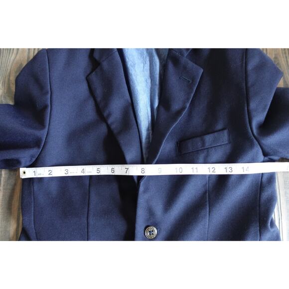 Nordstrom Blazer Boys 12 Navy Wool Plaid Lined Suit Jacket Coat Preppy Heritage - Picture 7 of 14